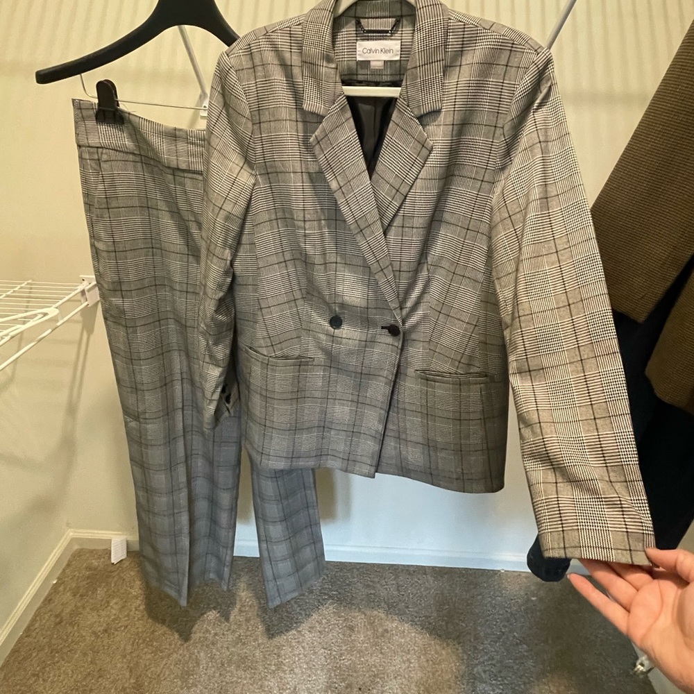 Calvin Klein pinstripe suit